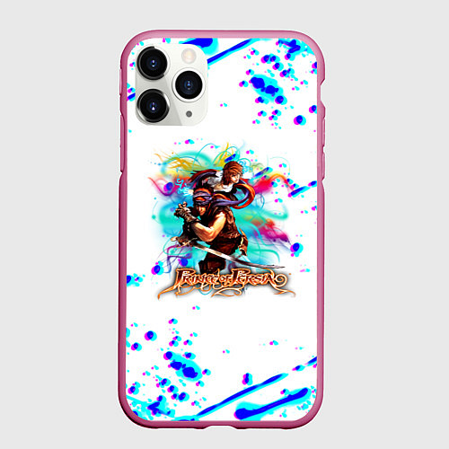 Чехол iPhone 11 Pro матовый Prince of Persia краски брызги / 3D-Малиновый – фото 1