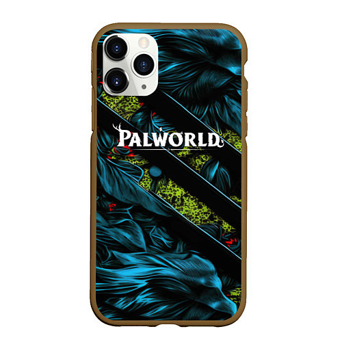 Чехол iPhone 11 Pro матовый Palworld название игры / 3D-Коричневый – фото 1