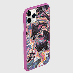 Чехол iPhone 11 Pro матовый Мраморный узор разноцветный, цвет: 3D-фиолетовый — фото 2