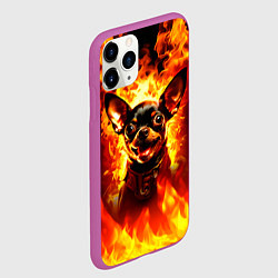Чехол iPhone 11 Pro матовый Адский Пёс, цвет: 3D-фиолетовый — фото 2