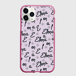 Чехол iPhone 11 Pro матовый Елена и цветок, цвет: 3D-малиновый