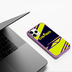 Чехол iPhone 11 Pro матовый Кс го спорт геометрия, цвет: 3D-фиолетовый — фото 2