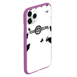 Чехол iPhone 11 Pro матовый Three days grace бабочки, цвет: 3D-фиолетовый — фото 2