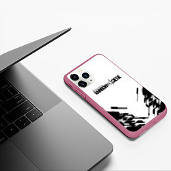Чехол iPhone 11 Pro матовый Tom Clancys stripes game, цвет: 3D-малиновый — фото 2
