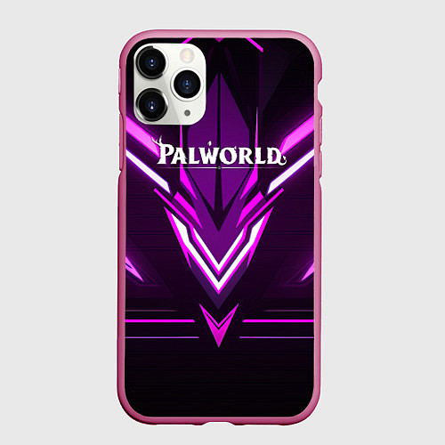 Чехол iPhone 11 Pro матовый Palworld logo фиолетовая абстракция / 3D-Малиновый – фото 1