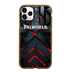 Чехол iPhone 11 Pro матовый Palworld logo камни и красный свет, цвет: 3D-коричневый