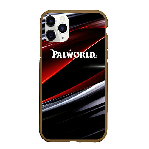 Чехол iPhone 11 Pro матовый Palworld logo темная абстракция / 3D-Коричневый – фото 1