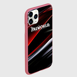 Чехол iPhone 11 Pro матовый Palworld logo темная абстракция, цвет: 3D-малиновый — фото 2