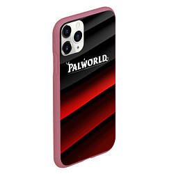 Чехол iPhone 11 Pro матовый Palworld logo black red abstract, цвет: 3D-малиновый — фото 2