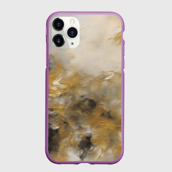 Чехол iPhone 11 Pro матовый Желто черная абстракция, цвет: 3D-фиолетовый