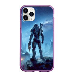 Чехол iPhone 11 Pro матовый Mass Effect - ai art, цвет: 3D-фиолетовый
