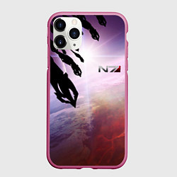 Чехол iPhone 11 Pro матовый Масс эффект вторжение, цвет: 3D-малиновый