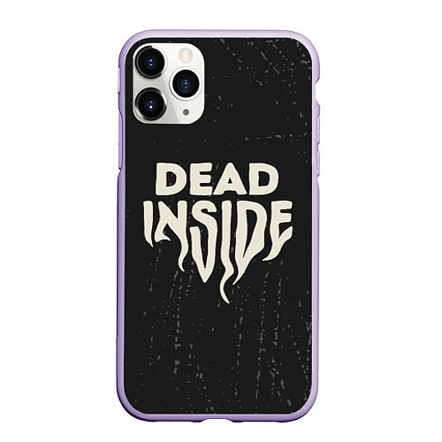 Чехол iPhone 11 Pro матовый Dead inside арт / 3D-Светло-сиреневый – фото 1