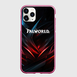 Чехол iPhone 11 Pro матовый Palworld логотип абстракт темный фон, цвет: 3D-малиновый