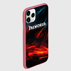 Чехол iPhone 11 Pro матовый Palworld логотип абстракт на темном фоне, цвет: 3D-малиновый — фото 2