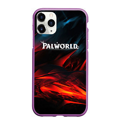 Чехол iPhone 11 Pro матовый Palworld логотип абстракт на темном фоне, цвет: 3D-фиолетовый