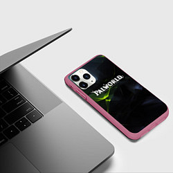 Чехол iPhone 11 Pro матовый Palworld логотип абстрактный объемный фон, цвет: 3D-малиновый — фото 2