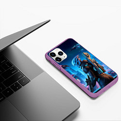 Чехол iPhone 11 Pro матовый Mass Effect - ai art, цвет: 3D-фиолетовый — фото 2