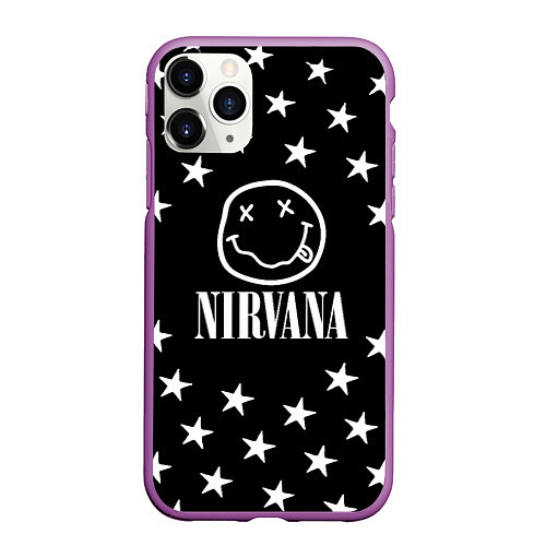 Чехол iPhone 11 Pro матовый Nirvana stars steel / 3D-Фиолетовый – фото 1