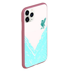 Чехол iPhone 11 Pro матовый Liverpool logo texture fc, цвет: 3D-малиновый — фото 2