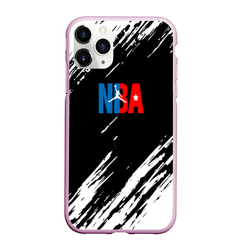 Чехол iPhone 11 Pro матовый Basketball текстура краски nba / 3D-Розовый – фото 1