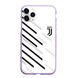 Чехол iPhone 11 Pro матовый Juventus sport geometry, цвет: 3D-светло-сиреневый