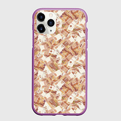 Чехол iPhone 11 Pro матовый Деньги - купюры в 5 тысяч рублей, цвет: 3D-фиолетовый