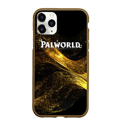 Чехол iPhone 11 Pro матовый Palworld логотип золотая пыльца