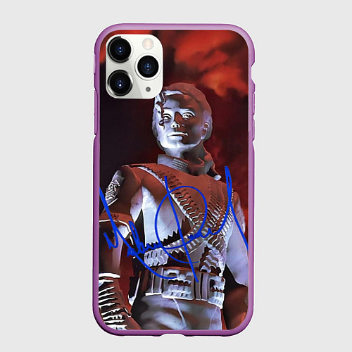 Чехол iPhone 11 Pro матовый Статуя Макла Джексона с автографом - альбом Histor / 3D-Фиолетовый – фото 1