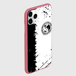 Чехол iPhone 11 Pro матовый The witcher краски текстура, цвет: 3D-малиновый — фото 2