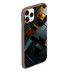 Чехол iPhone 11 Pro матовый Черные и золотые слитки, цвет: 3D-коричневый — фото 2