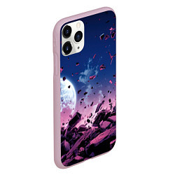 Чехол iPhone 11 Pro матовый Абстрактные частицы в космосе, цвет: 3D-розовый — фото 2