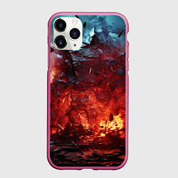 Чехол iPhone 11 Pro матовый Абстрактный взрыв, цвет: 3D-малиновый