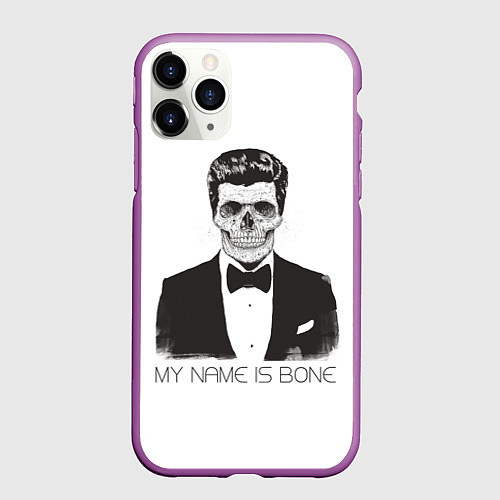 Чехол iPhone 11 Pro матовый My name is Bone / 3D-Фиолетовый – фото 1