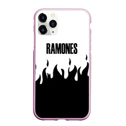 Чехол iPhone 11 Pro матовый Ramones fire black rock, цвет: 3D-розовый