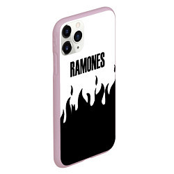 Чехол iPhone 11 Pro матовый Ramones fire black rock, цвет: 3D-розовый — фото 2