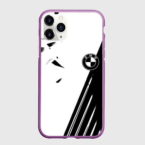 Чехол iPhone 11 Pro матовый BMW geometry sport car / 3D-Фиолетовый – фото 1