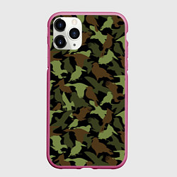 Чехол iPhone 11 Pro матовый Разные птицы - камуфляж