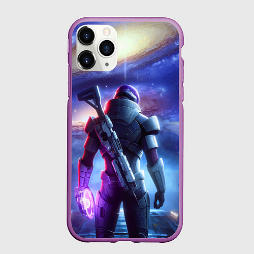 Чехол iPhone 11 Pro матовый Mass Effect - andromeda ai art / 3D-Фиолетовый – фото 1