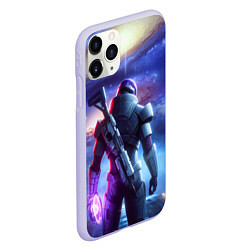 Чехол iPhone 11 Pro матовый Mass Effect - andromeda ai art, цвет: 3D-светло-сиреневый — фото 2