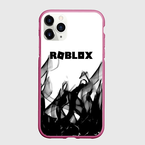 Чехол iPhone 11 Pro матовый Roblox flame текстура / 3D-Малиновый – фото 1