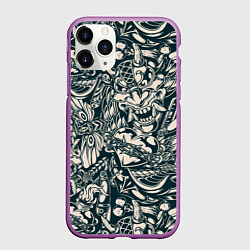 Чехол iPhone 11 Pro матовый Японская татуировка