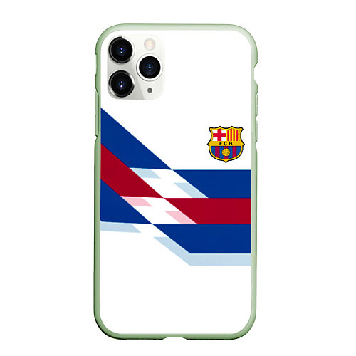 Чехол iPhone 11 Pro матовый Barcelona geometry sports / 3D-Салатовый – фото 1
