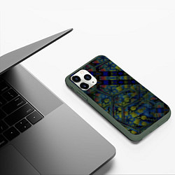 Чехол iPhone 11 Pro матовый Креативный геометрический узор, цвет: 3D-темно-зеленый — фото 2