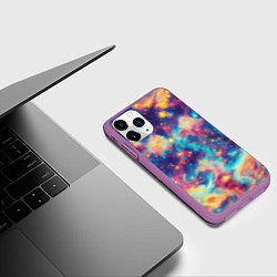 Чехол iPhone 11 Pro матовый Космические яркие узоры, цвет: 3D-фиолетовый — фото 2