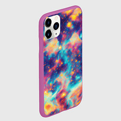 Чехол iPhone 11 Pro матовый Космические яркие узоры, цвет: 3D-фиолетовый — фото 2