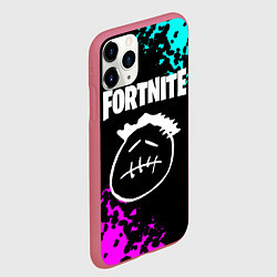 Чехол iPhone 11 Pro матовый Фортнайт neon, цвет: 3D-малиновый — фото 2