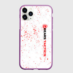 Чехол iPhone 11 Pro матовый Gears of War красные брызги, цвет: 3D-фиолетовый