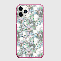 Чехол iPhone 11 Pro матовый Деньги - купюры в 1 тысячу рублей