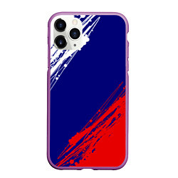 Чехол iPhone 11 Pro матовый Триколор Россия, цвет: 3D-фиолетовый